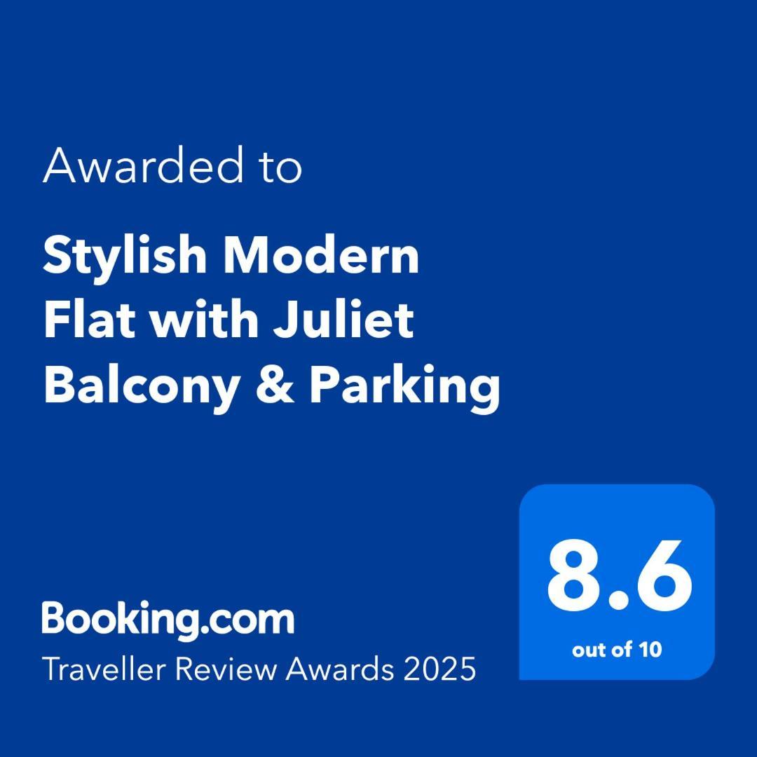 格拉斯哥Stylish Modern Flat With Juliet Balcony & Parking公寓 外观 照片